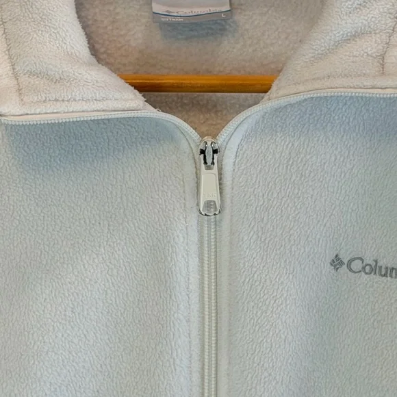 Columbia Fleece Full Zip Jacket Women's White Gorpcore Outdoor Benton Springs L - Picture 5 of 12